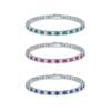 c475c9df-f889-45cc-be9a-90d619ea58ea.jpg S925 Sterling Silver 3x3mm Lab-Grown Gemstone Tennis Bracelet 16.5cm 8.6g Platinum Plated