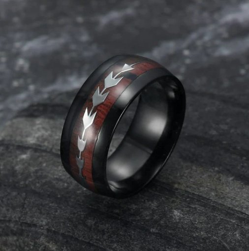Stainless Steel Wood Grain Ring