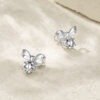 S925 Sterling Silver Bow Stud Earrings