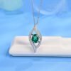 S925 Sterling Silver Lab-Grown Emerald Necklace