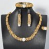 Vintage Gold Pearl Jewelry 4 Pieces Set