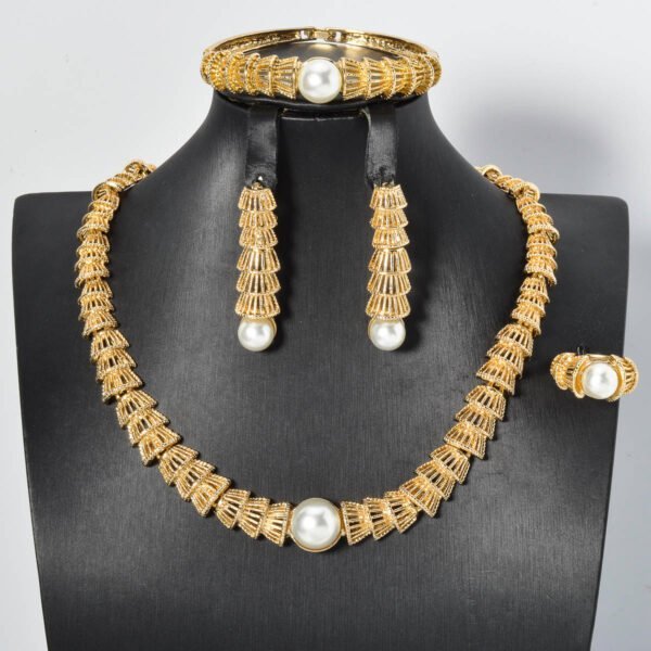 Vintage Gold Pearl Jewelry 4 Pieces Set