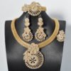 Fan-shaped Flower Gold Diamonds Set