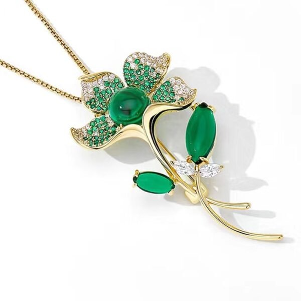 Fashion Green Flower Brooch