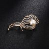 Rhinestone-encrusted Pearl Brooch