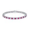 dc6269f5-98e5-4023-9c91-0dbe22c22dea.jpg S925 Sterling Silver 3x3mm Lab-Grown Gemstone Tennis Bracelet 16.5cm 8.6g Platinum Plated