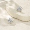S925 Sterling Silver Abstract Flower Stud Earrings