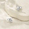 S925 Sterling Silver Bow Stud Earrings
