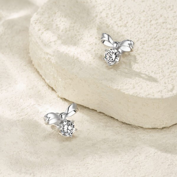 S925 Sterling Silver Bow Stud Earrings
