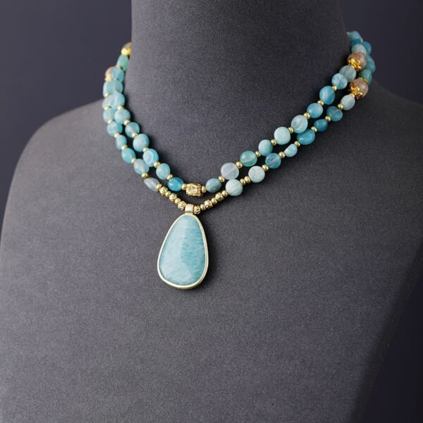 Natural Stone Bohemian Pendant Necklace