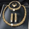 Vintage Gold Pearl Jewelry 4 Pieces Set