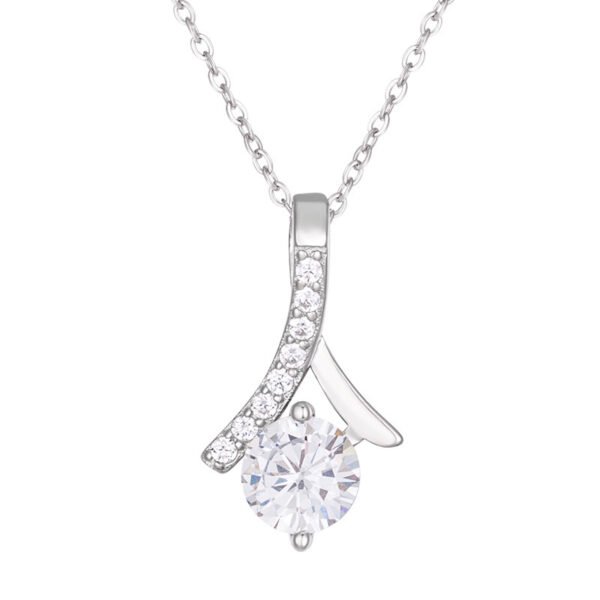 Women's S925 Silver Shiny Interwoven Zircon Necklace