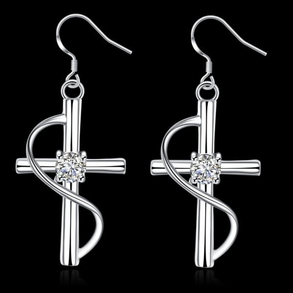 Cross-border Elongated Cross Earrings