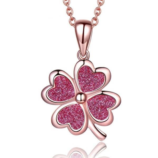 Sterling Silver Necklace Four Leaf Clover