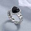 ebe79d50-fdae-40d9-b18a-bc896659ebac.jpg 925 Sterling Silver Love Heart Black Ring