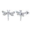 S925 Sterling Silver Dragonfly Stud Earrings