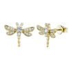 S925 Sterling Silver Dragonfly Stud Earrings
