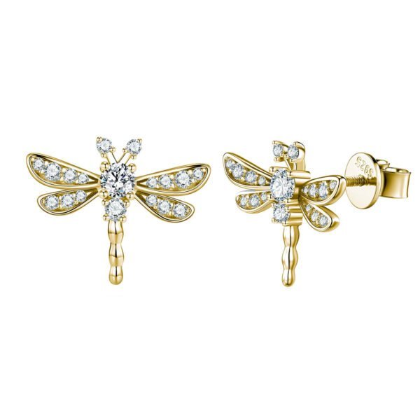 S925 Sterling Silver Dragonfly Stud Earrings