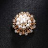 Rhinestone-encrusted Pearl Brooch