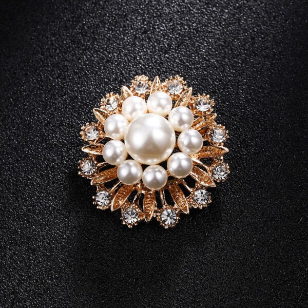 Rhinestone-encrusted Pearl Brooch