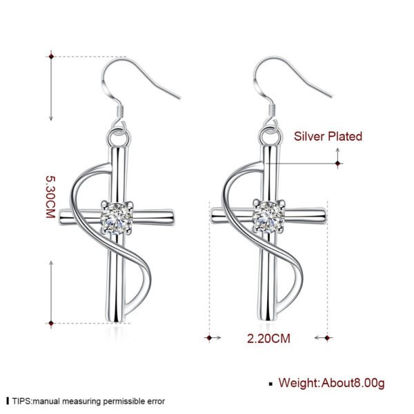 Cross-border Elongated Cross Earrings