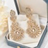 Fan-shaped Flower Gold Diamonds Set