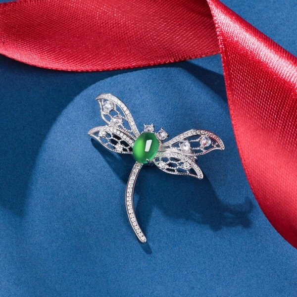 S925 Sterling Silver Dragonfly Brooch