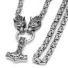 f49e7214-bcc1-4ad5-9924-f69fbead3051.jpg Vintage Square Chain Titanium Steel Pendant Wolf Head Necklace Men's Sweater Chain