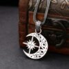 925 Sterling Silver Moon Asterism Necklace Pendant