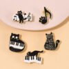 Black Cat Alloy Brooch