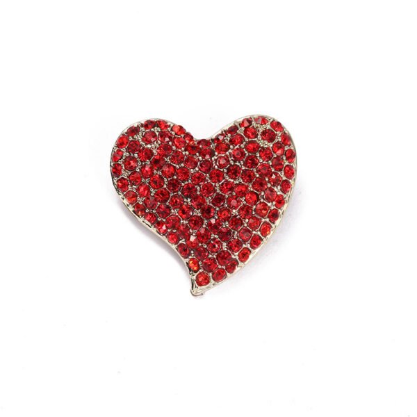 Heart-shaped Diamond Brooch Vintage Rhinestone Pin