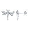 S925 Sterling Silver Dragonfly Stud Earrings