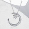S925 Sterling Silver Star Moon Necklace