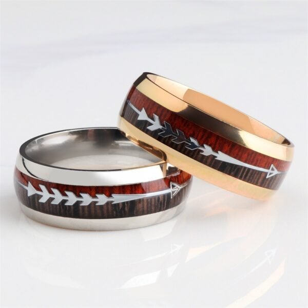 Stainless Steel Wood Grain Ring