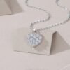 Silver Pave Heart Necklace