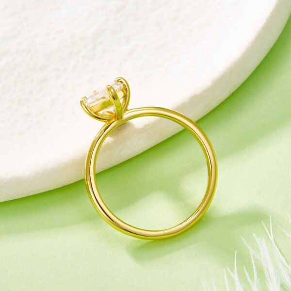 Silver Gold Plated Kite Cut Ring