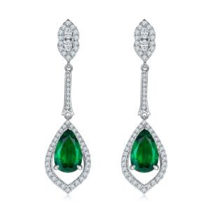 12cd1e0e-621f-49a4-977f-ee7efa545947.jpg Silver Lab-Created Emerald Drop Earrings