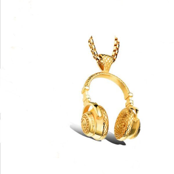 Titanium music headset pendant necklace