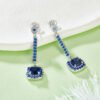 Silver Lab-Created Sapphire Drop Earrings