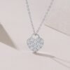 Silver Pave Heart Necklace