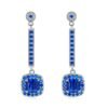 Silver Lab-Created Sapphire Drop Earrings