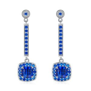 272cc7ec-793d-4fa1-bc51-102fe4ddd817.jpg Silver Lab-Created Sapphire Drop Earrings