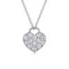 Silver Pave Heart Necklace