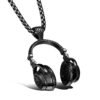 Titanium music headset pendant necklace