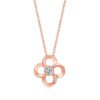 Silver Rose Gold Plated Hollow Clover Necklace