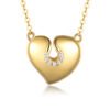 Silver Gold Plated 7-Stone Heart Necklace