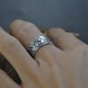 Thai Silver Black Lotus Heart Sutra Ring