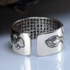 Thai Silver Black Lotus Heart Sutra Ring