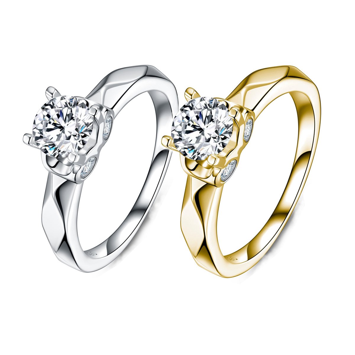 Silver Moissanite Solitaire Ring