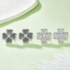 Sterling Silver 4-Leaf Clover Stud Earrings